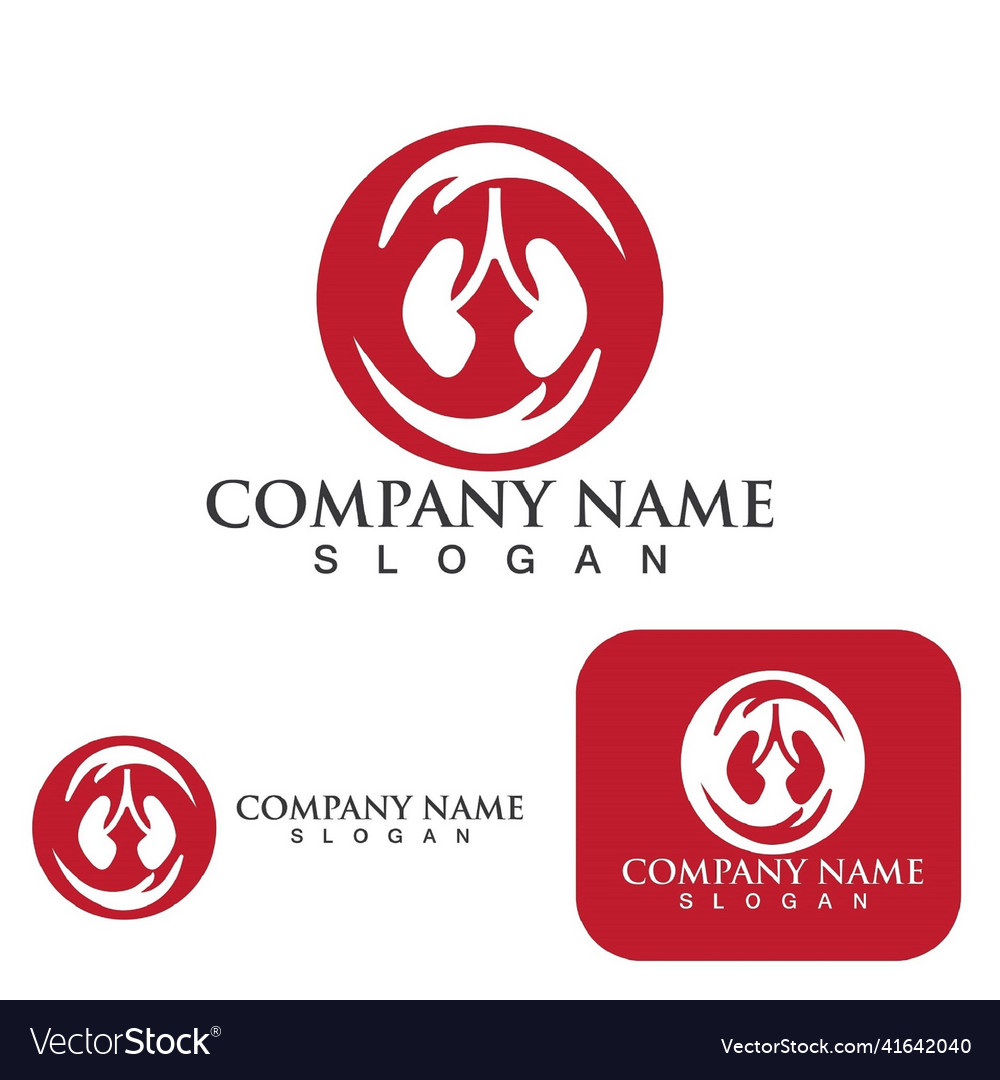 Lungs care logo template design health Royalty Free Vector