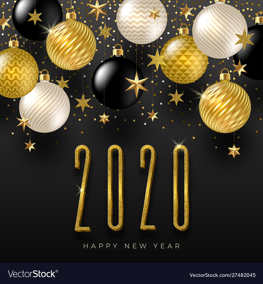 2020 new year greeting design Royalty Free Vector Image