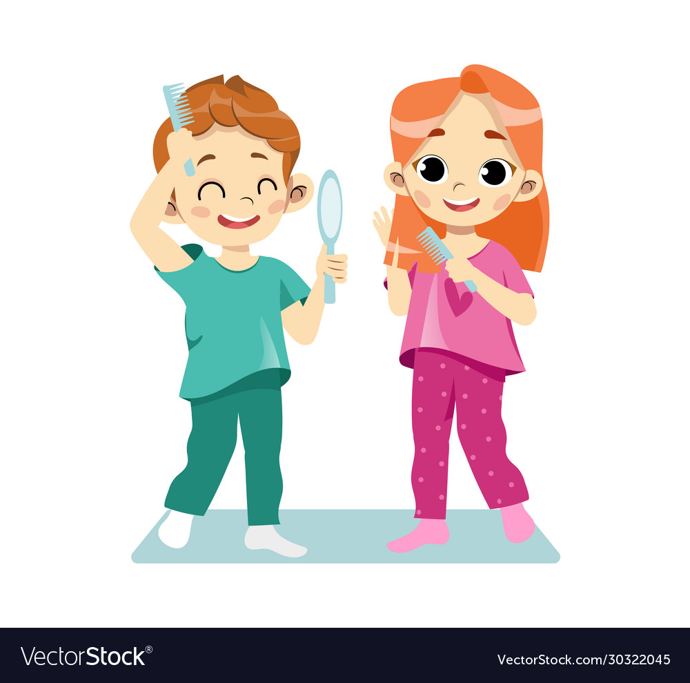 concept-of-personal-hygiene-procedures-happy-vector-image