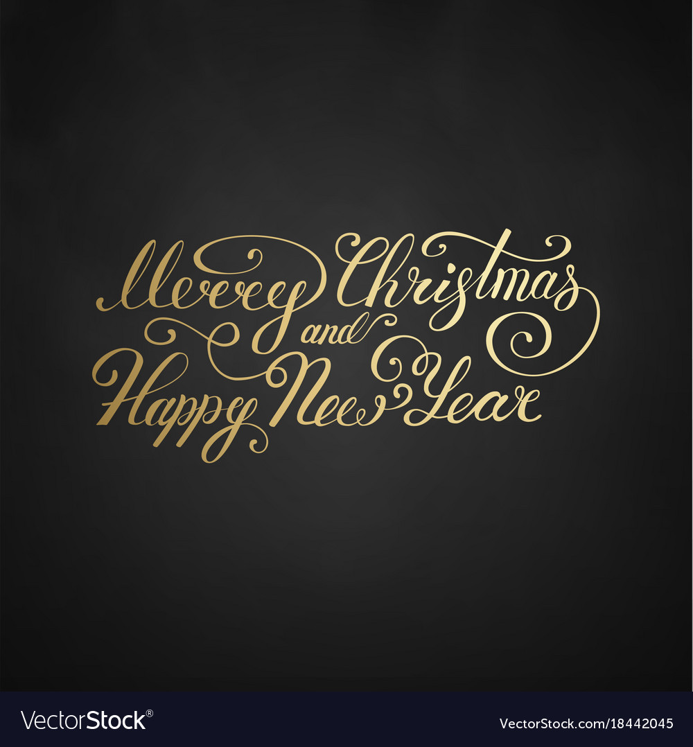 Merry christmas text happy new year Royalty Free Vector