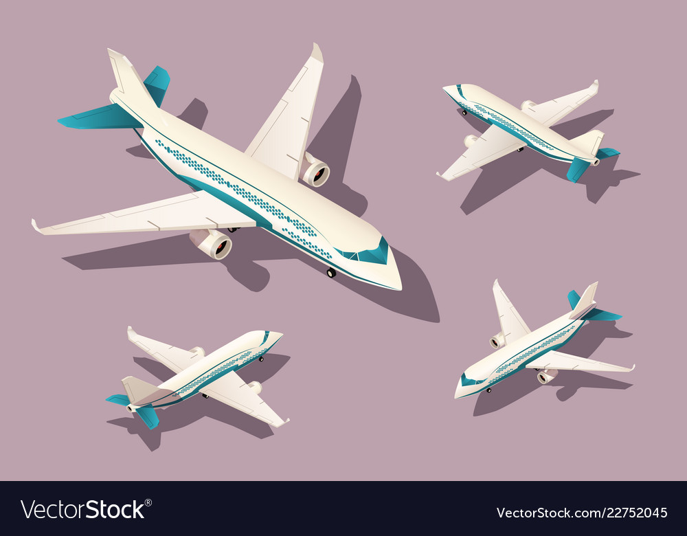 Set Big And Small Airplane For Transportation By Vector Image