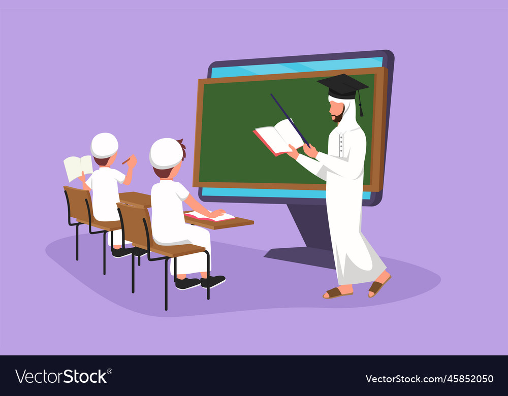 Cartoon Flat Style Drawing Arab Male Teacher Vector Image cartoon-flat-style-drawing-arab-male-teacher-vector-image