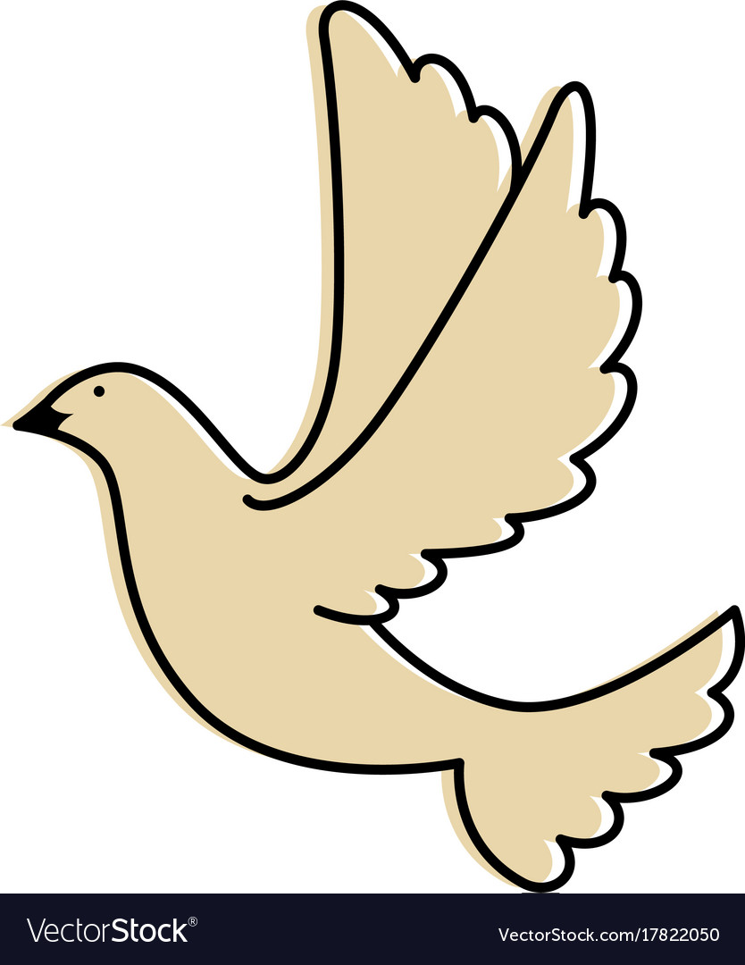 Dove of peace flying Royalty Free Vector Image