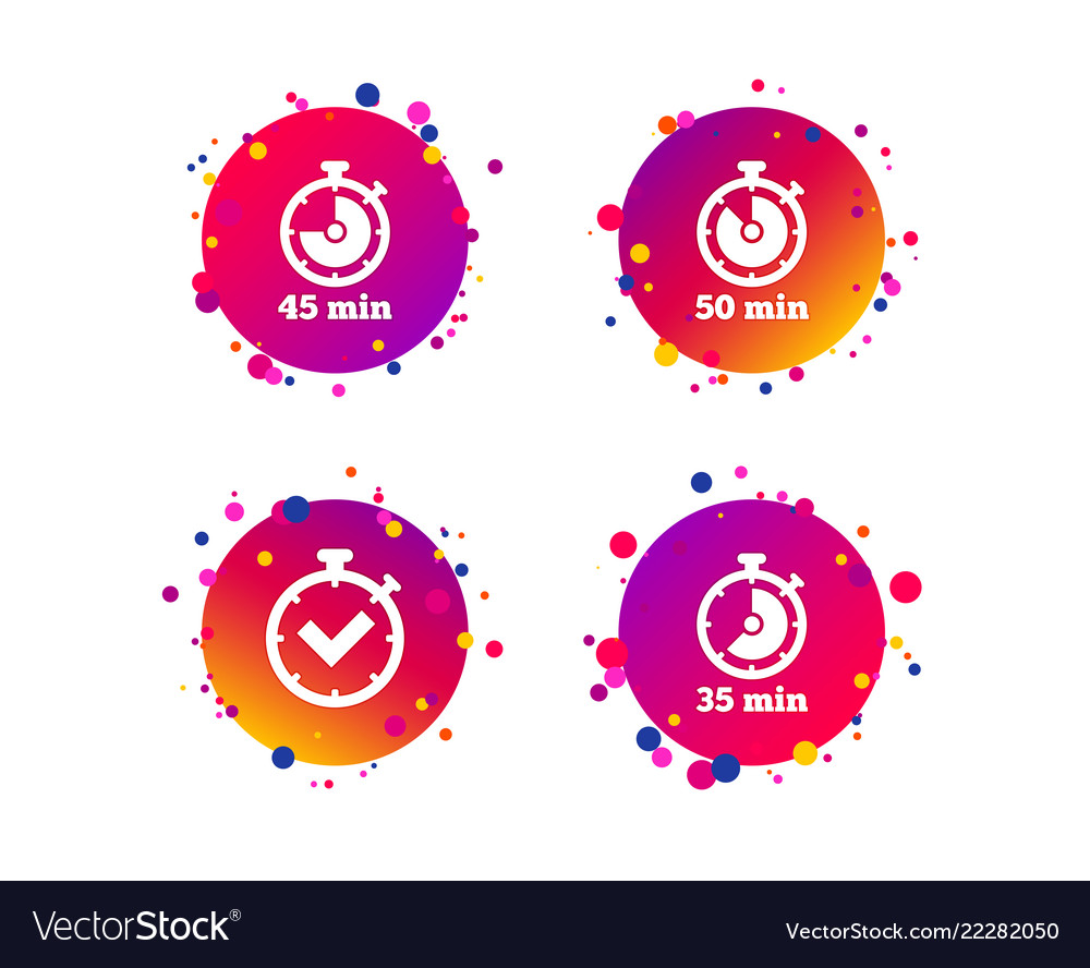 Timer icons fifty minutes stopwatch symbol Vector Image