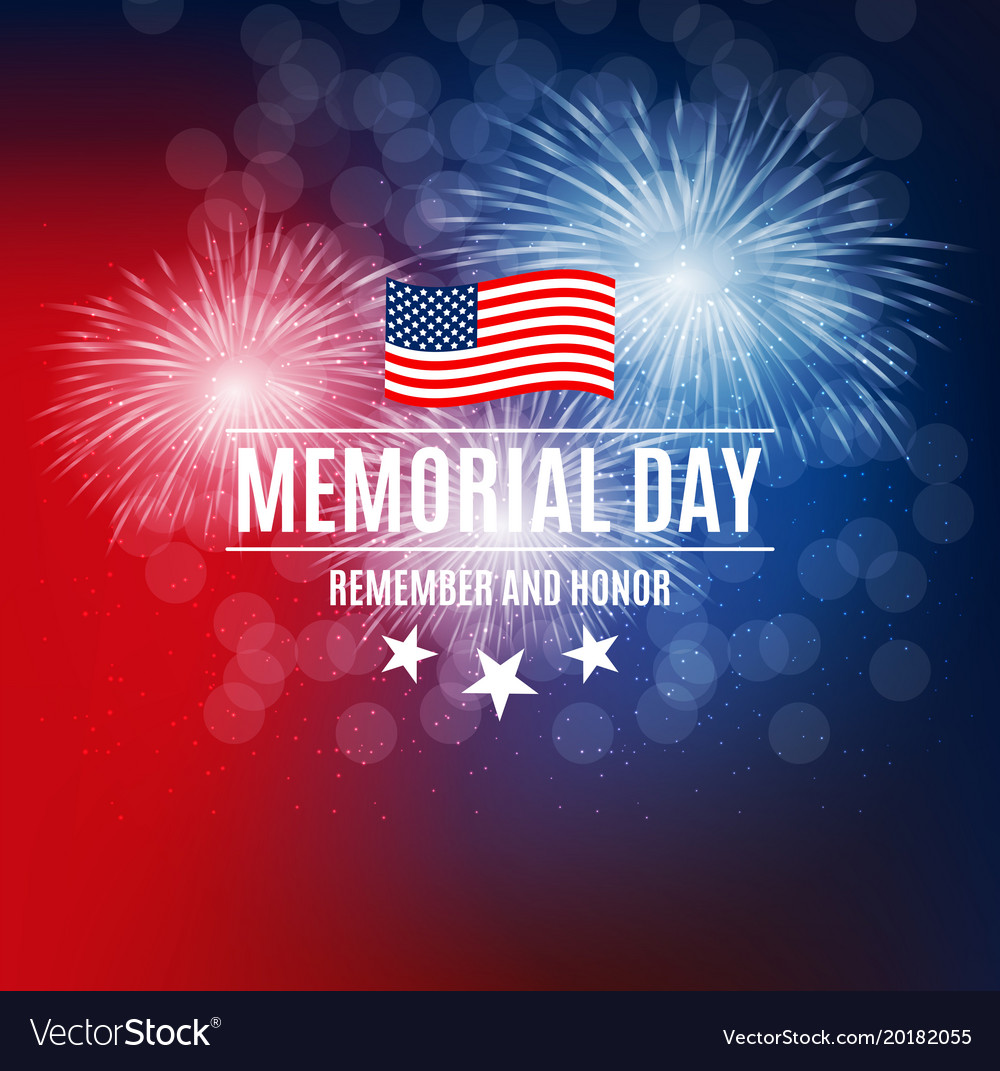 Memorial day background template Royalty Free Vector Image