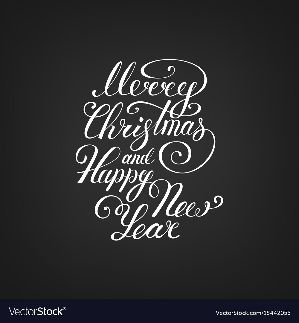 Merry christmas text happy new year Royalty Free Vector