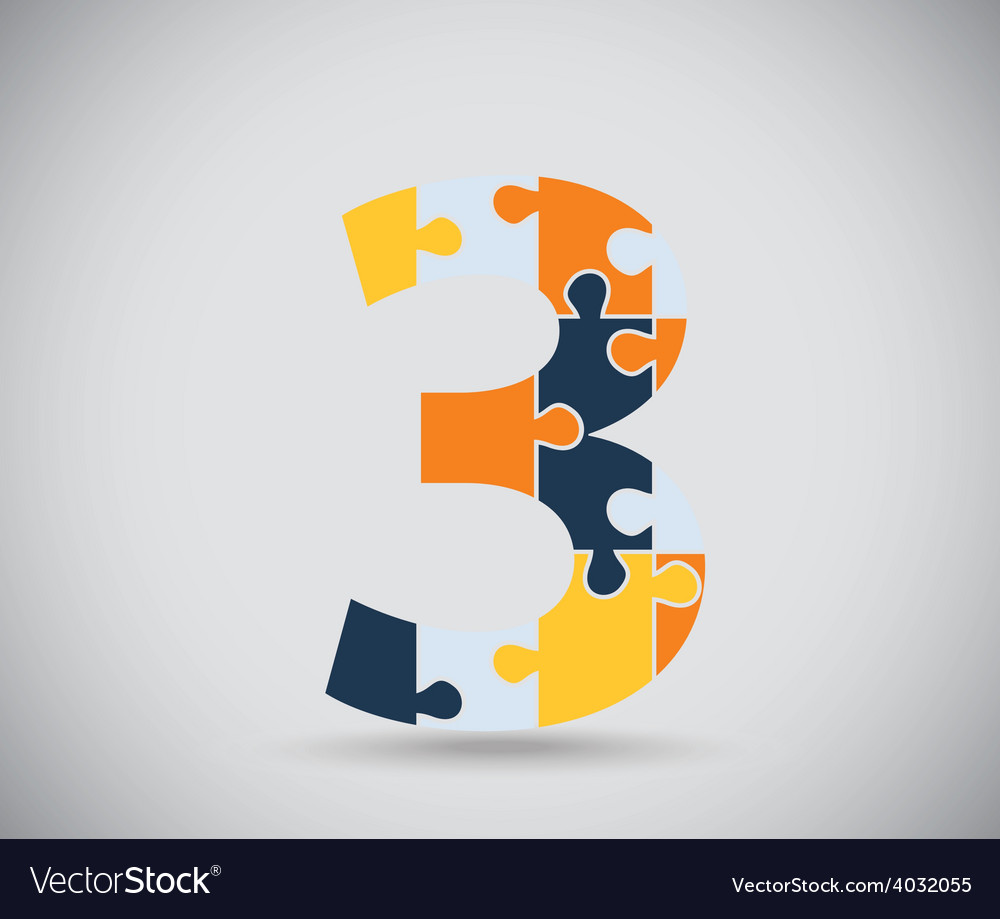 Number three Royalty Free Vector Image - VectorStock