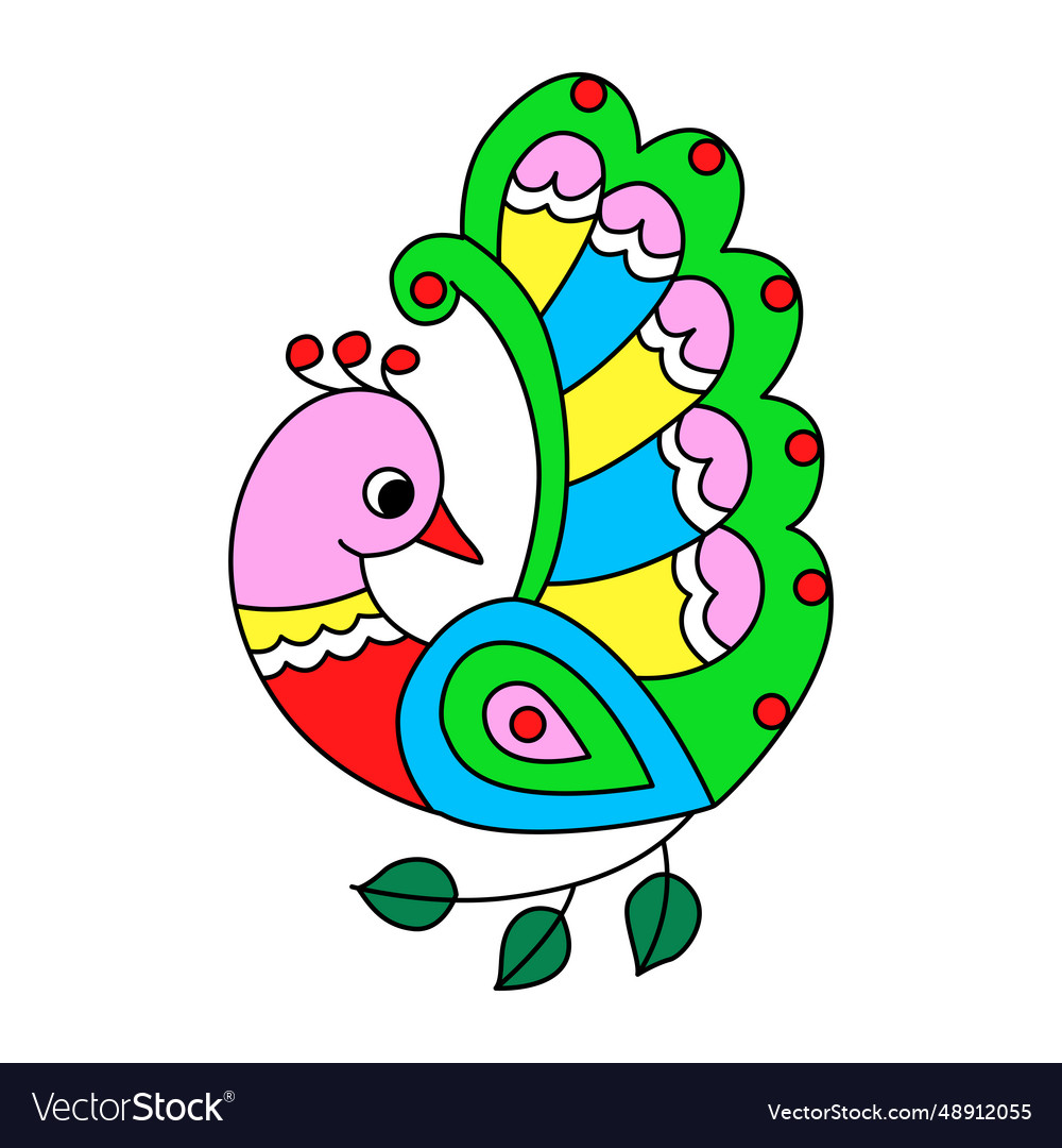 Of peacock bird Royalty Free Vector Image - VectorStock