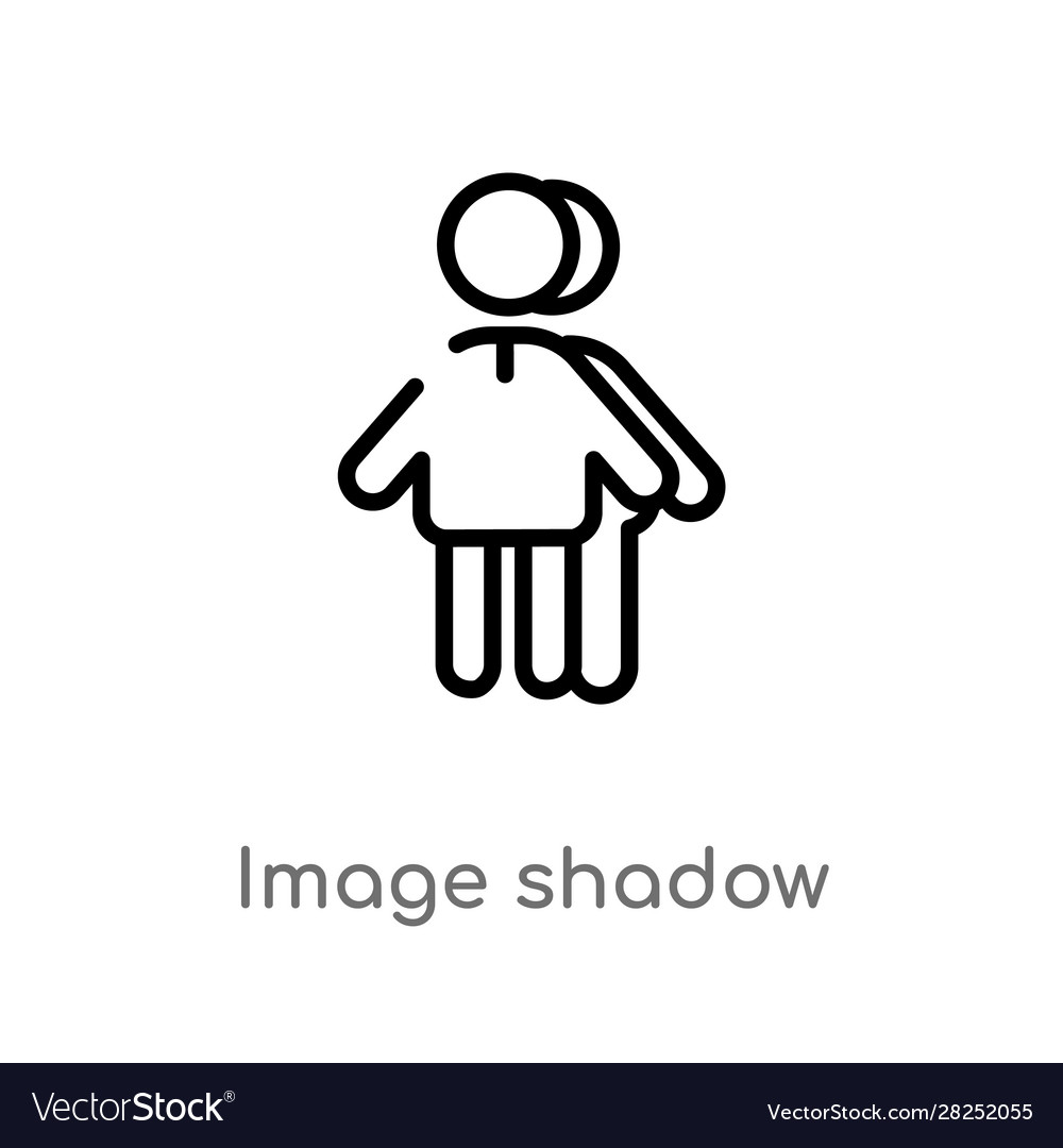 Outline image shadow icon isolated black simple Vector Image