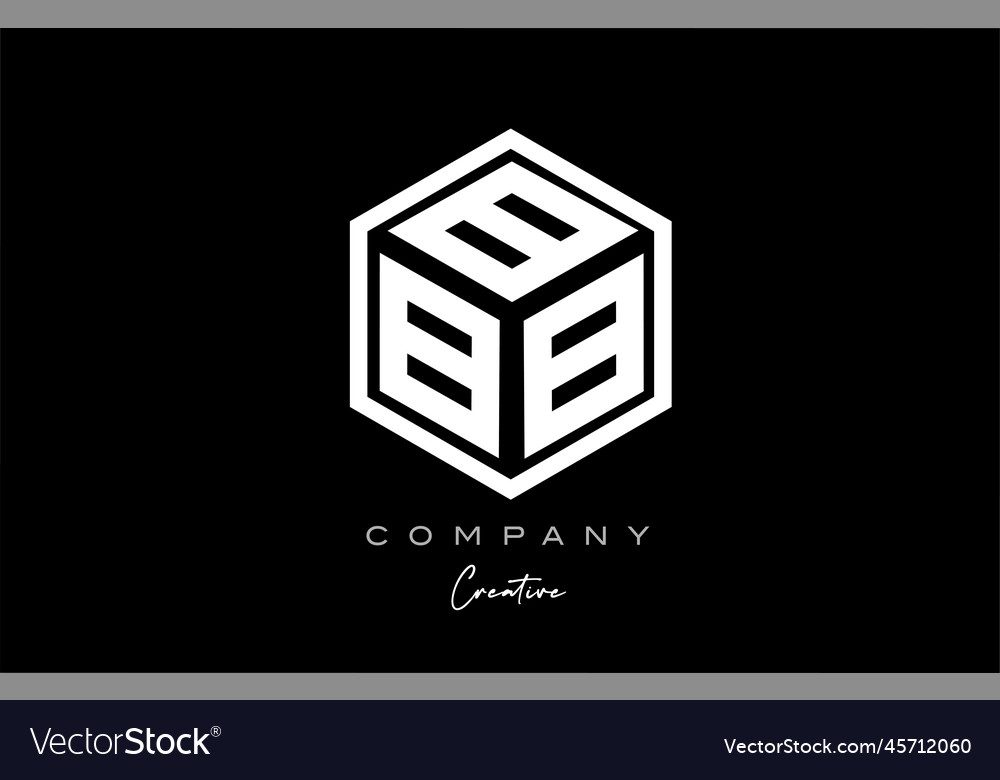 B cube alphabet letter logo icon design Royalty Free Vector