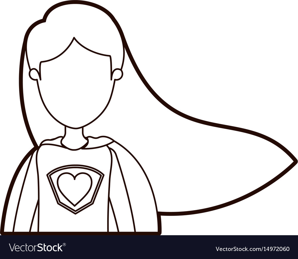 Black thick contour caricature faceless half body Vector Image