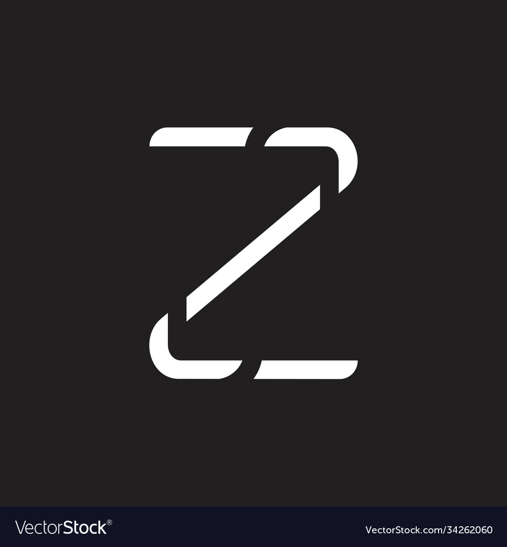 Letter Z Simple Thin Line Geometric Logo Vector Image