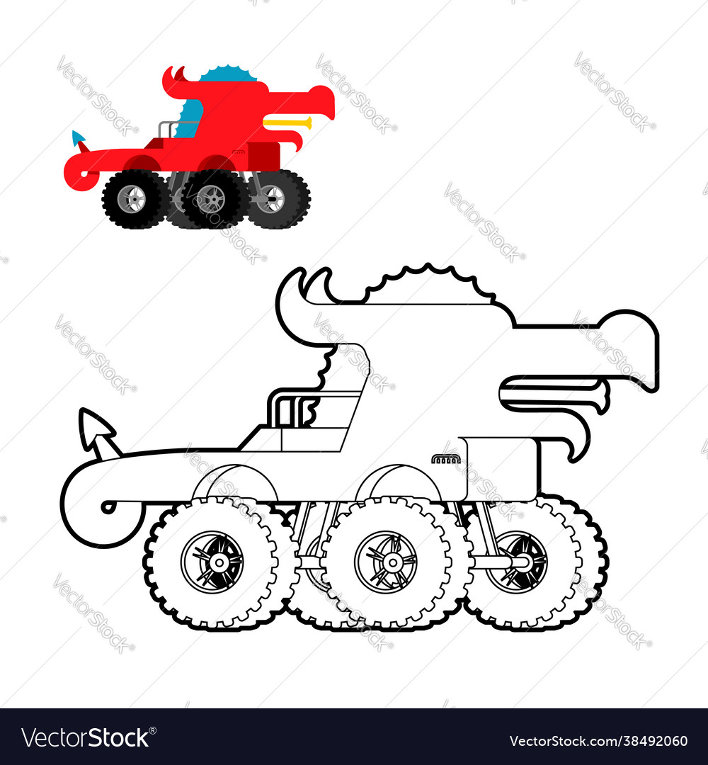 Premium Vector  Monster truck coloring page for kids