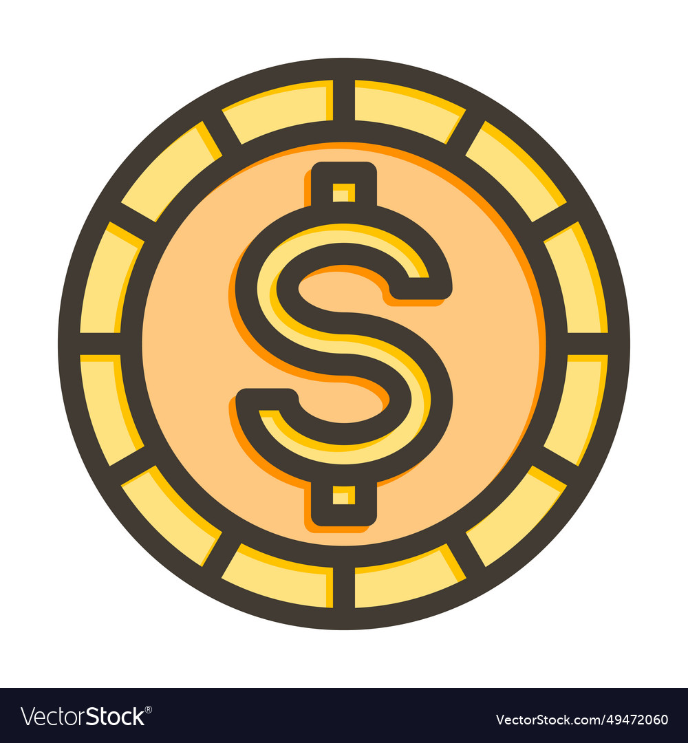 Tokens thick line filled colors icon for personal Vector Image