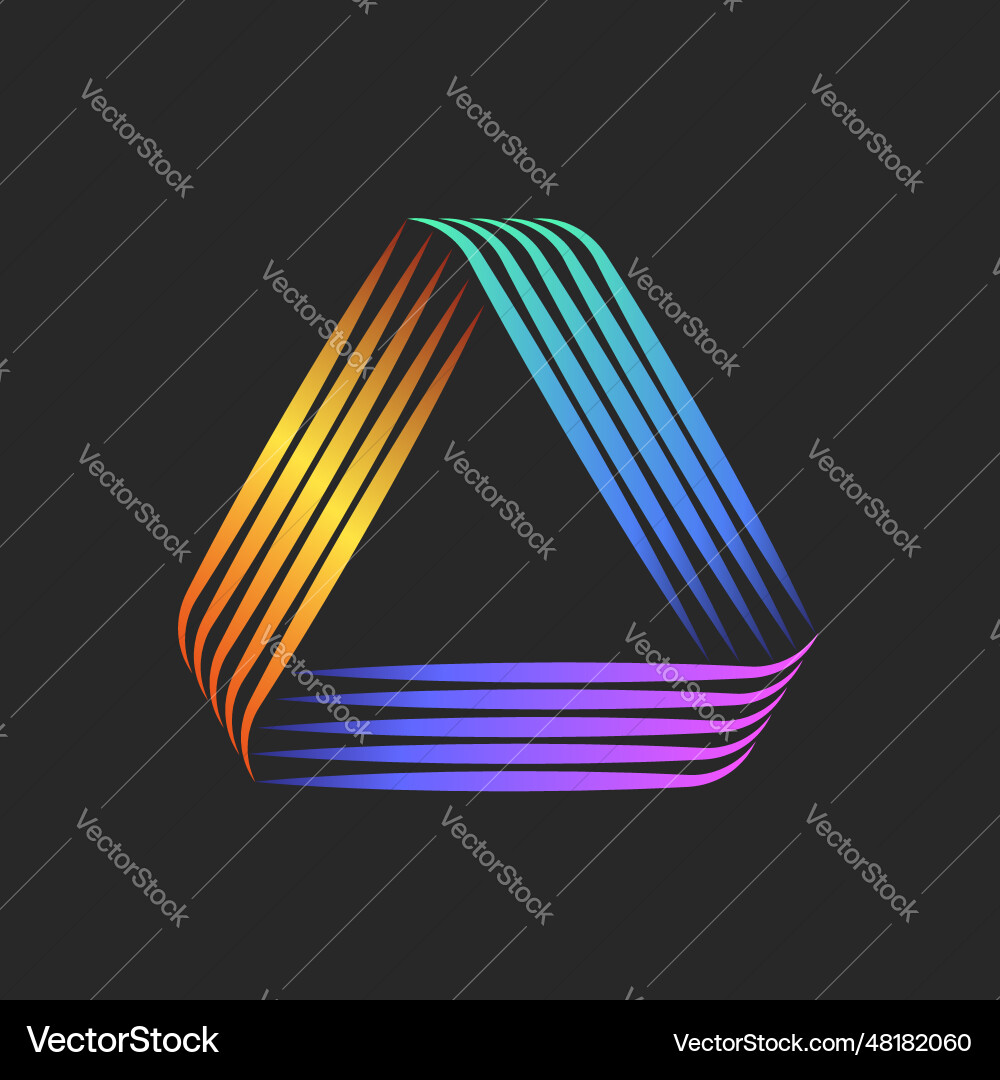 Triangle logo triangular geometric shape overlap Vector Image