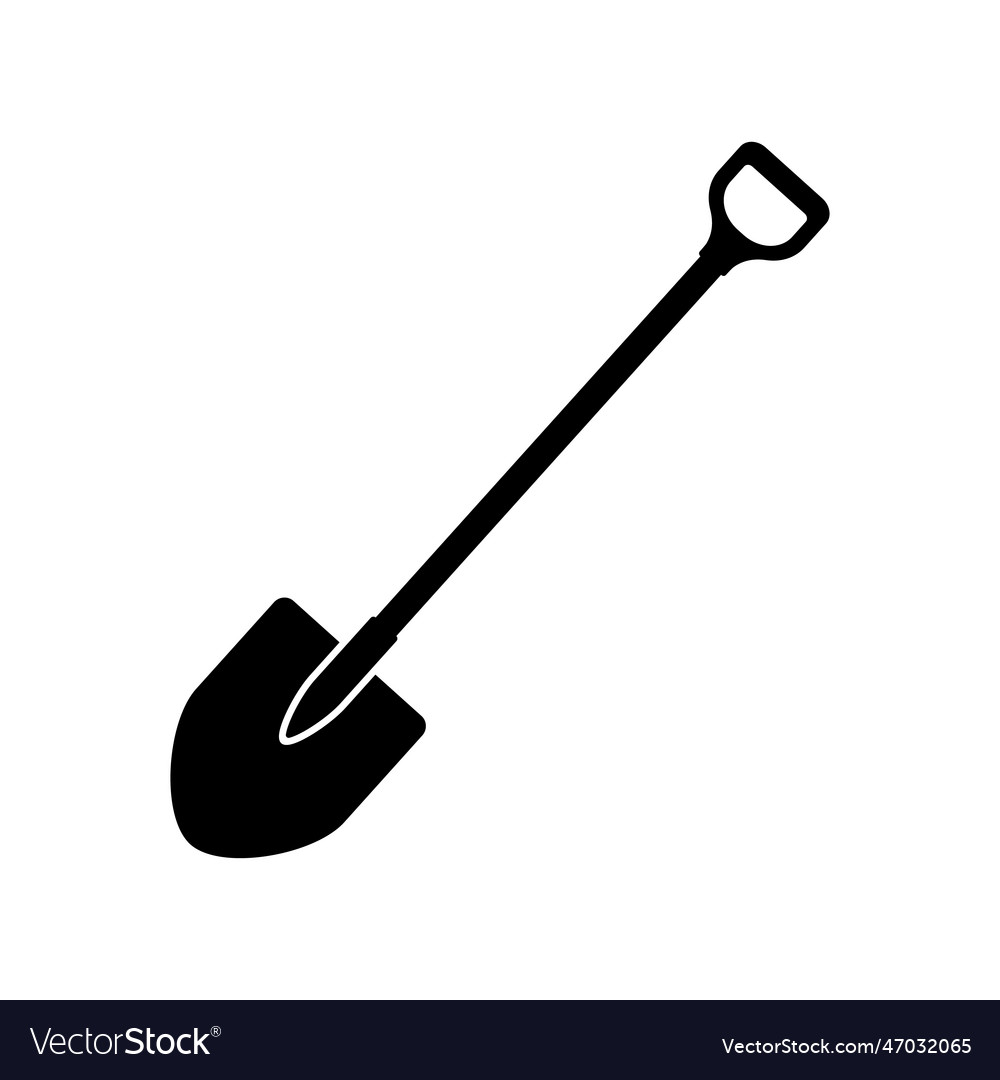 Garden shovel with handle gardening Royalty Free Vector