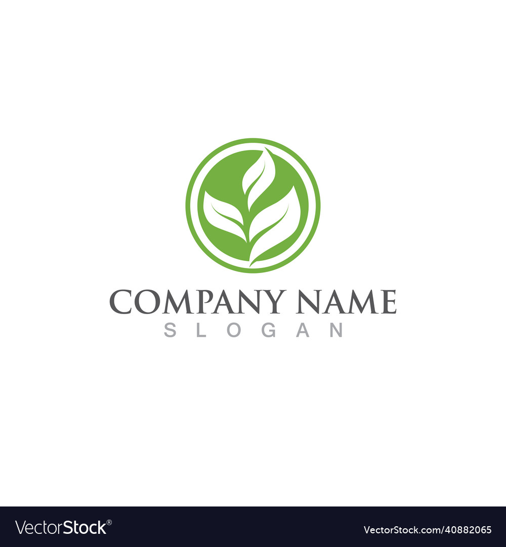 Logos of green leaf ecology Royalty Free Vector Image