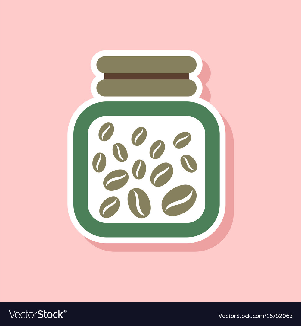 Paper sticker on stylish background coffee jar Vector Image