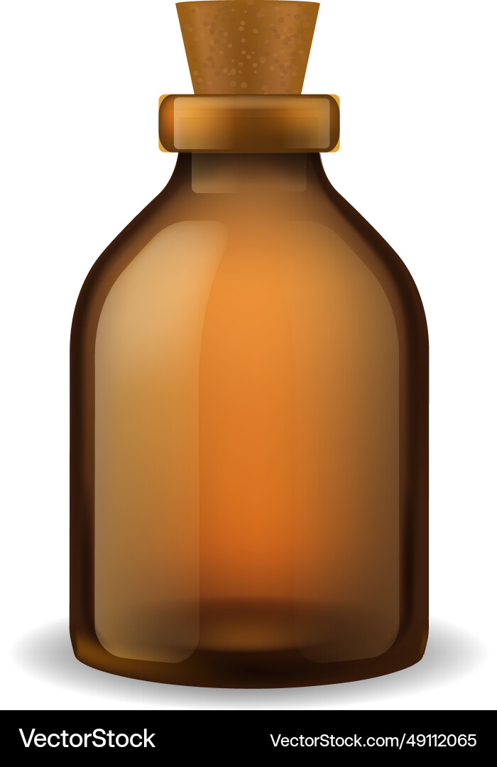 Pharmacy bottle mockup cork closed realistic Vector Image
