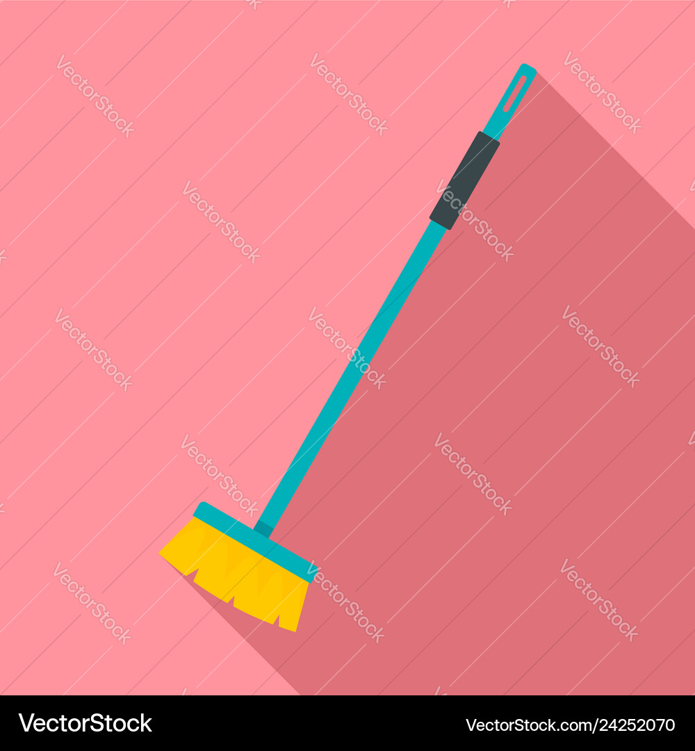 Cleaning mop icon flat style Royalty Free Vector Image