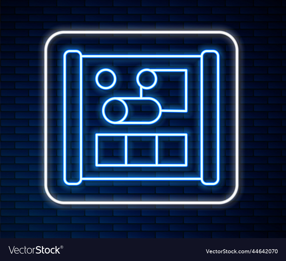 Glowing neon line graphing paper for engineering Vector Image