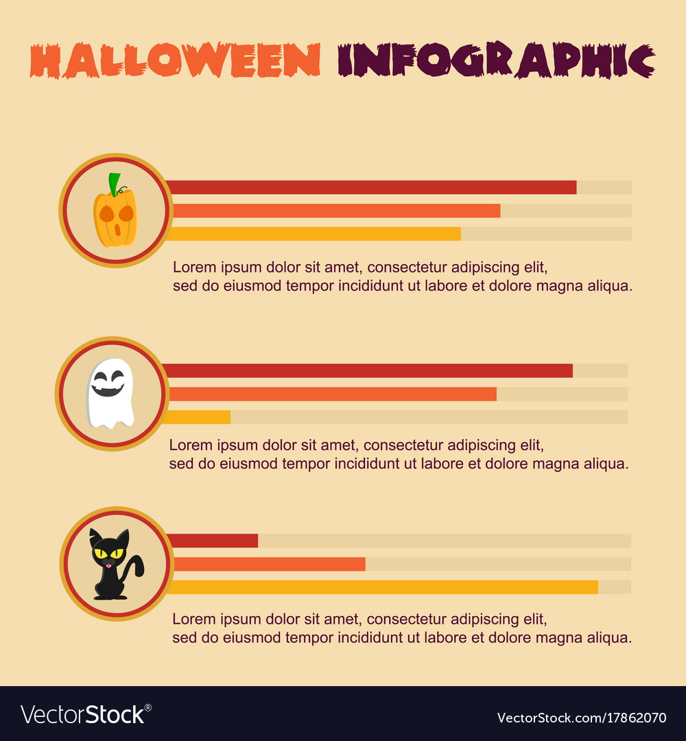 Halloween Infographic Design Collection Stock Vector Image