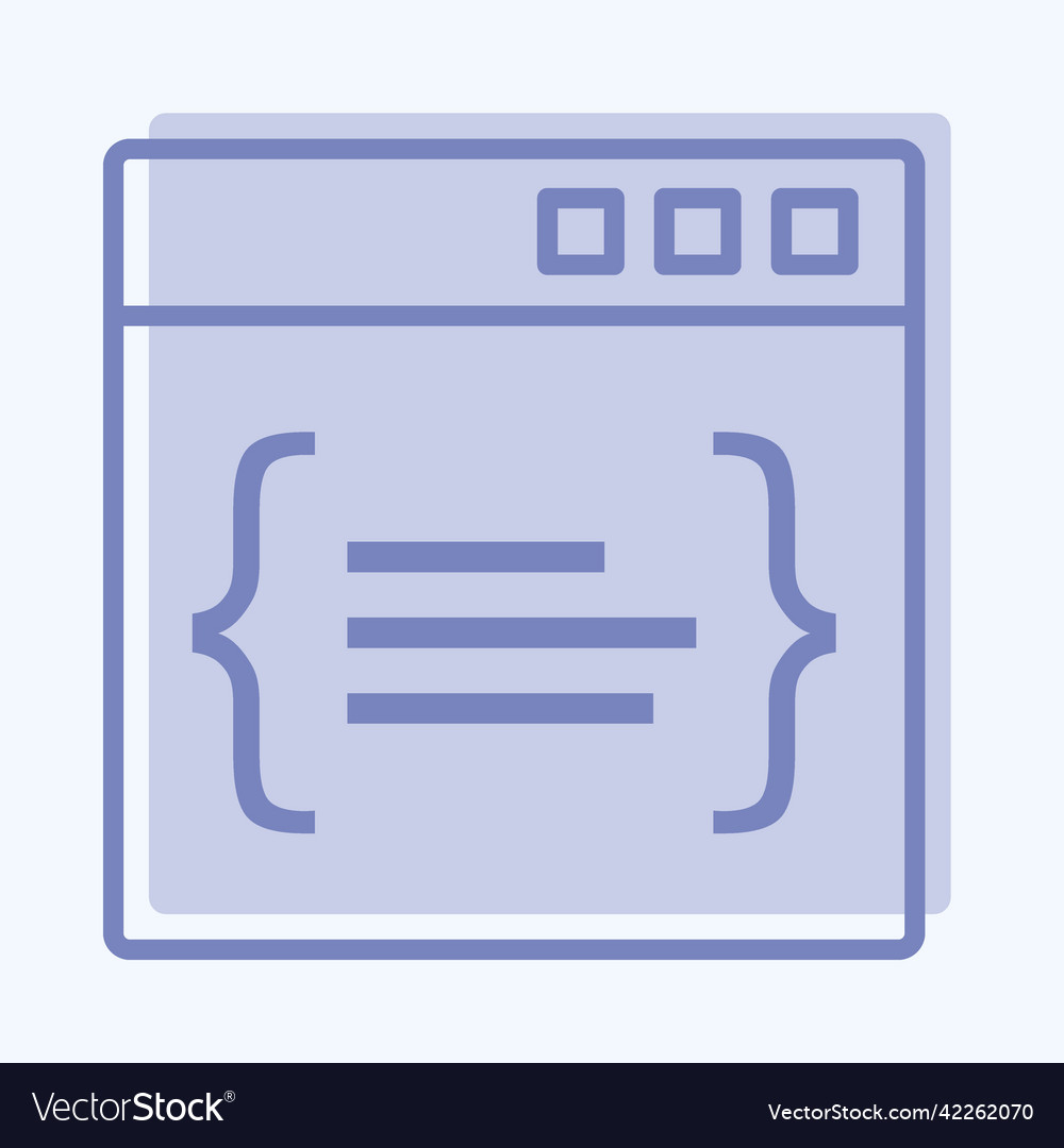 Icon code suitable for programming symbol two Vector Image