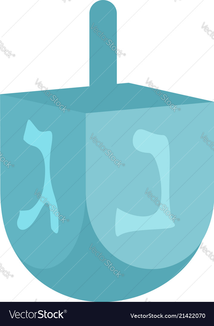 Jewish dreidel icon flat style Royalty Free Vector Image