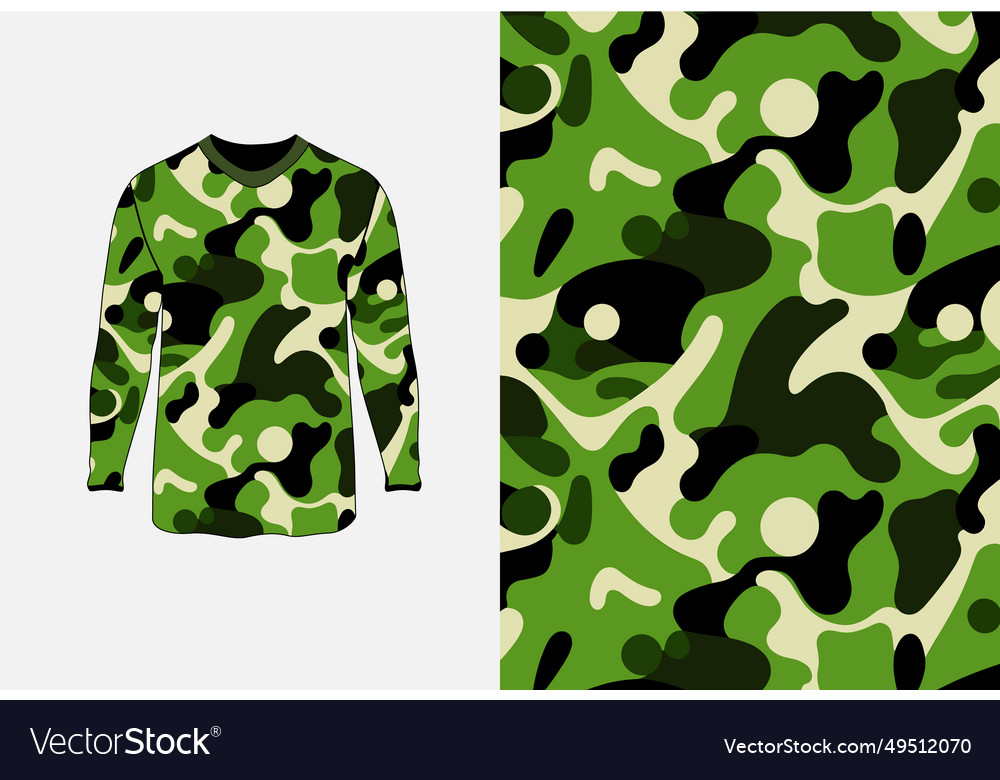 Long Sleeve Jersey Grunge Camo Texture Royalty Free Vector