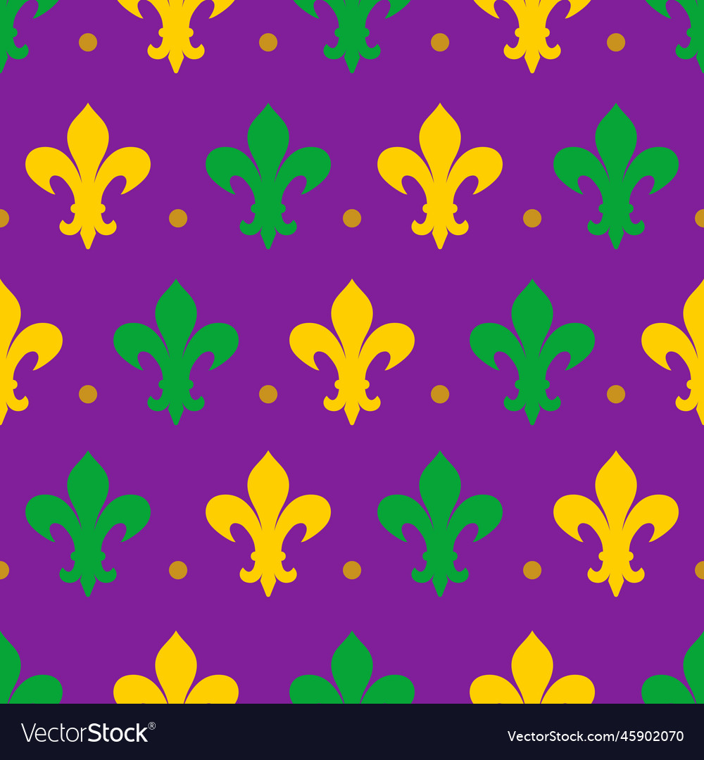 Mardi gras seamless pattern with colorful heraldic