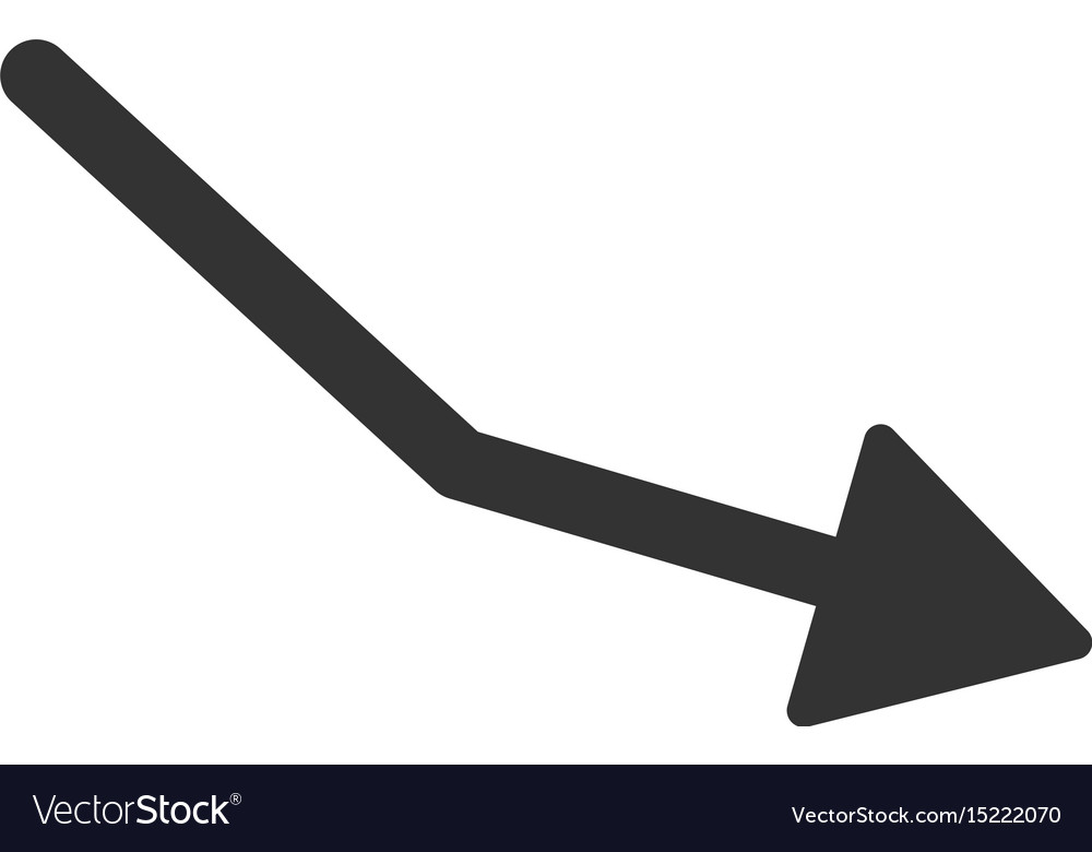 Negative trend arrow flat icon Royalty Free Vector Image