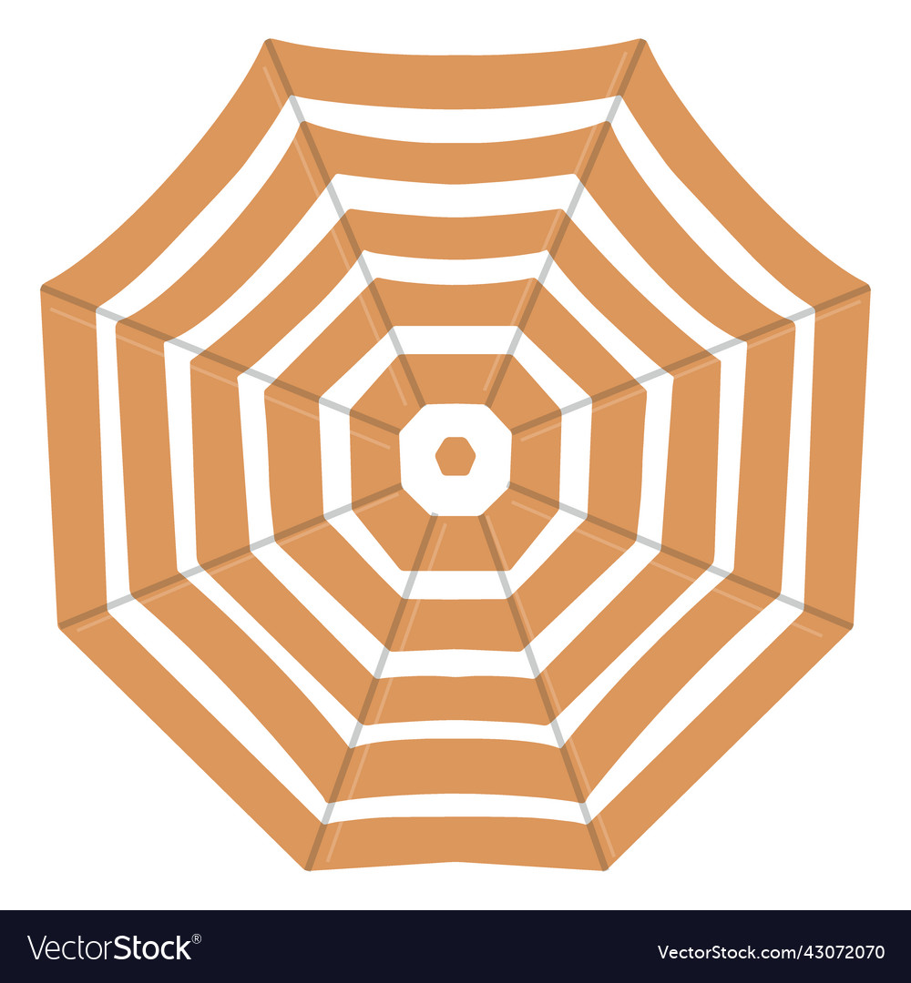 Orange umbrella from above Royalty Free Vector Image