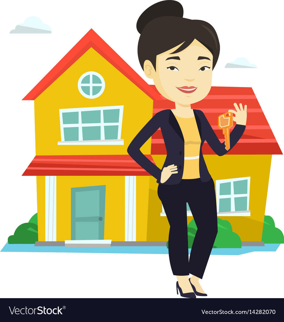 Real Estate Agent With Key Royalty Free Vector Image