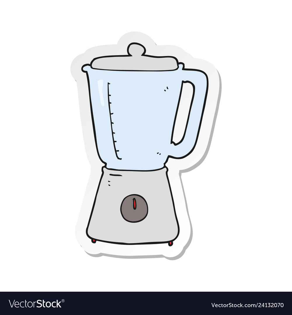 Sticker of a cartoon blender Royalty Free Vector Image