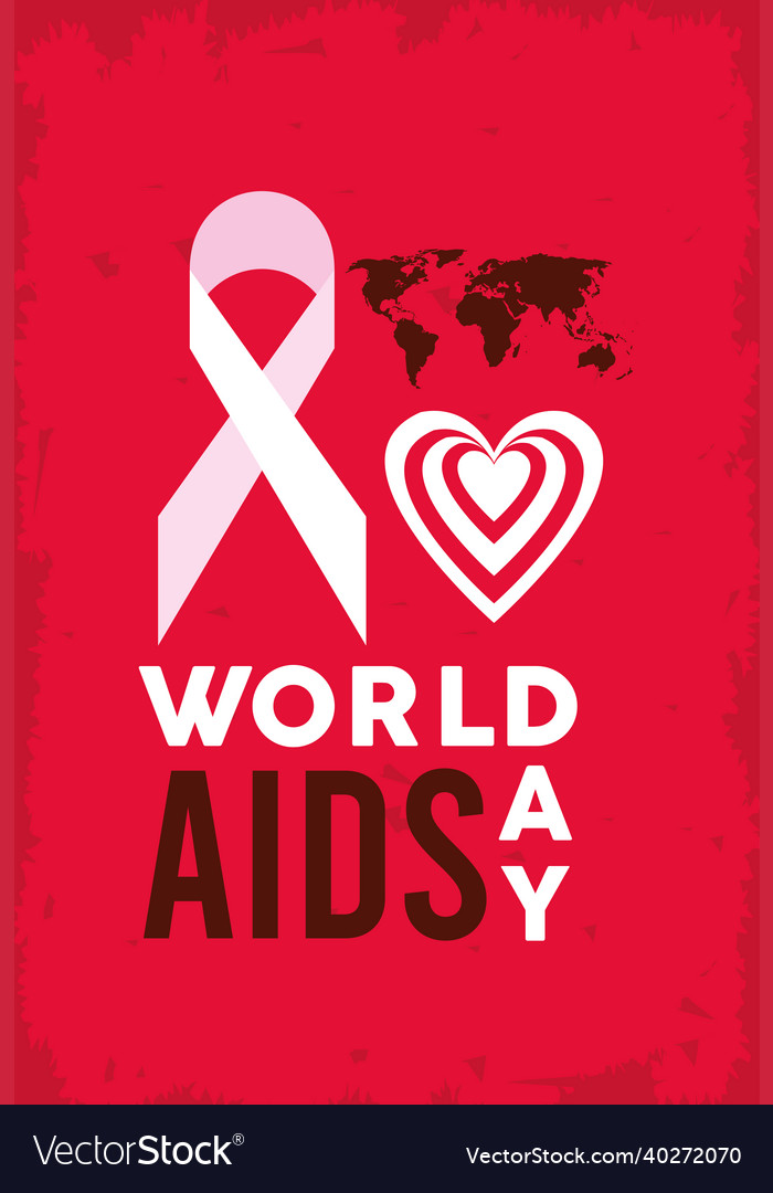 World aids day postcard Royalty Free Vector Image