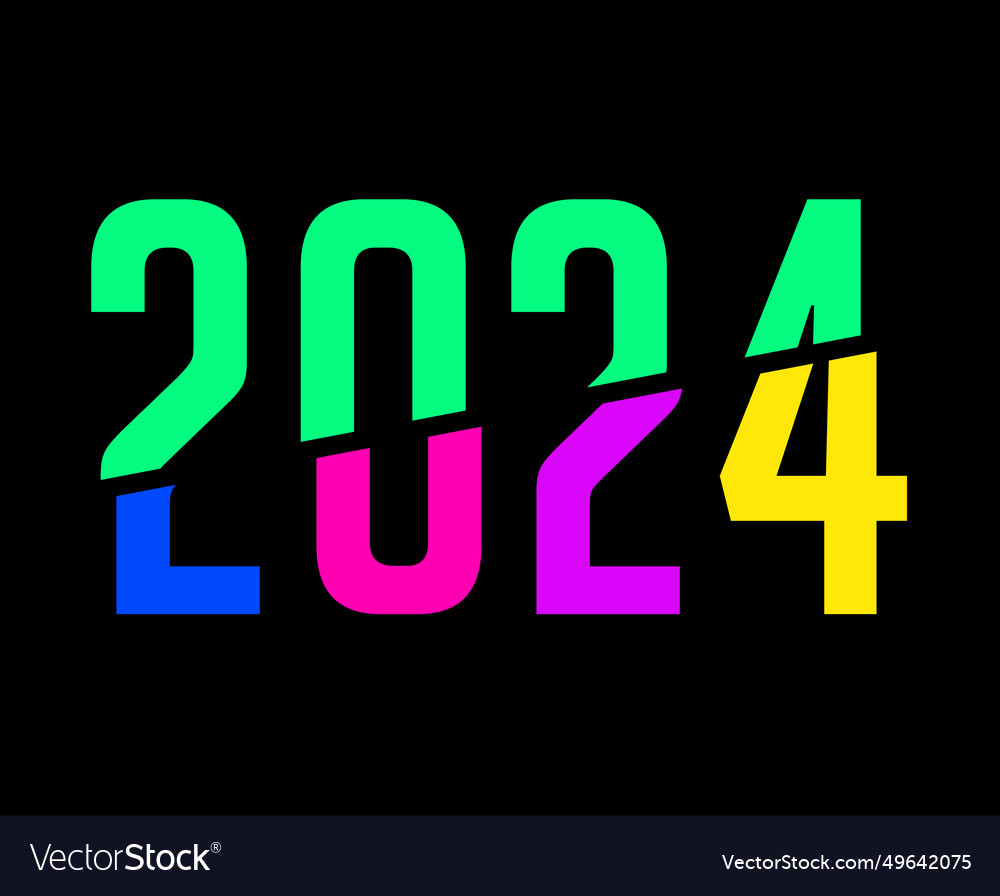 2024 happy new year abstract multicolor graphic Vector Image