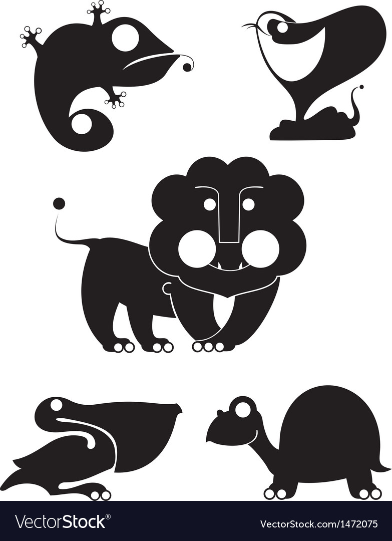 Art animal silhouettes Royalty Free Vector Image