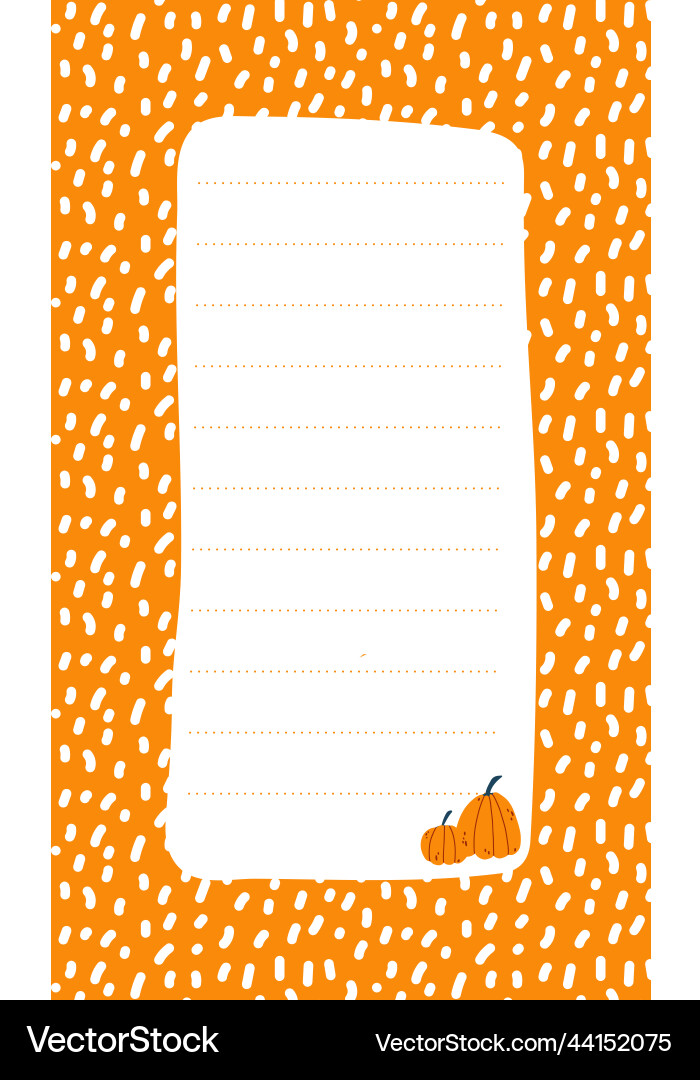 Cute note list template for kids memo card Vector Image