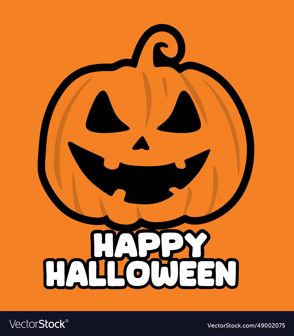 Happy halloween with scary pumpkin Royalty Free Vector Image