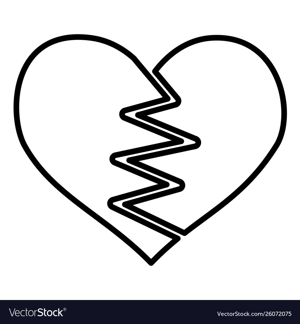 Heart broken romance white background Royalty Free Vector