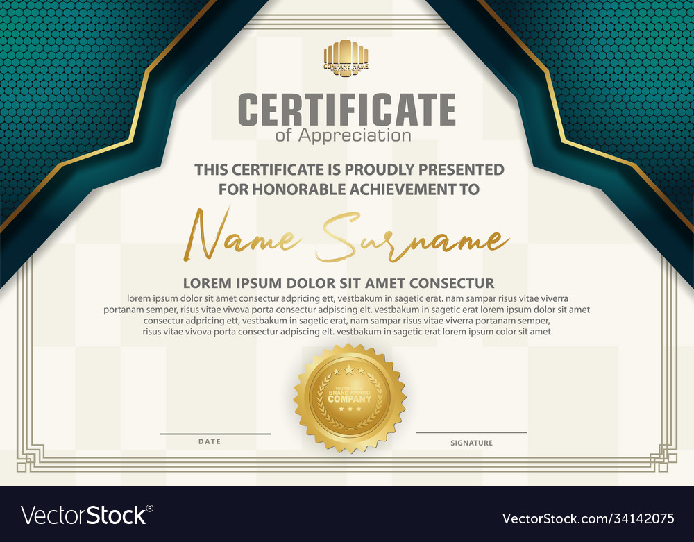 Luxury and elegant certificate template Royalty Free Vector