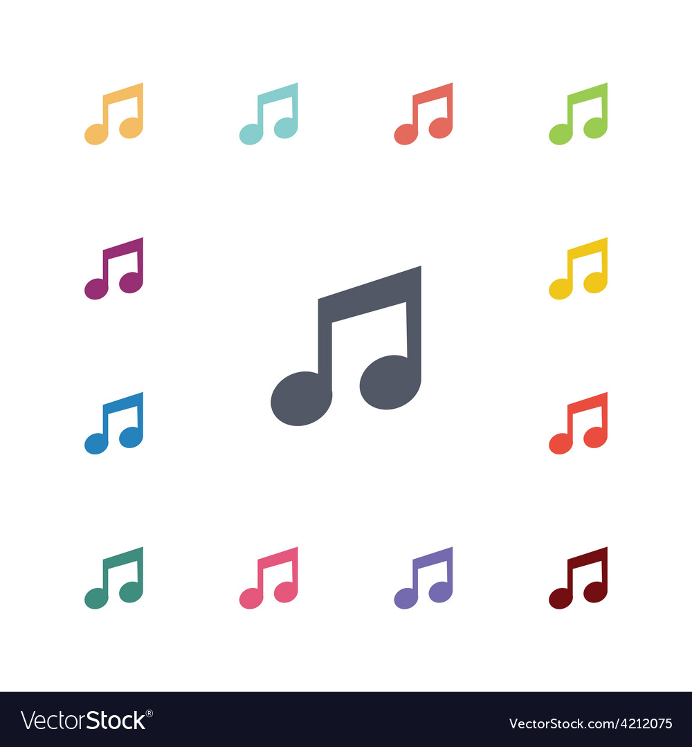 Music flat icons set Royalty Free Vector Image