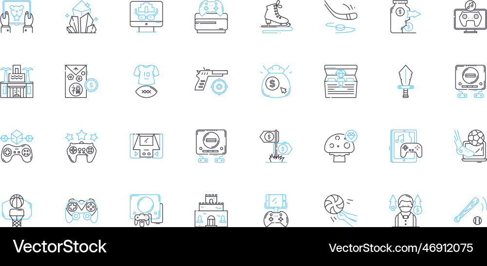 Physical activity linear icons set exercise Vector Image