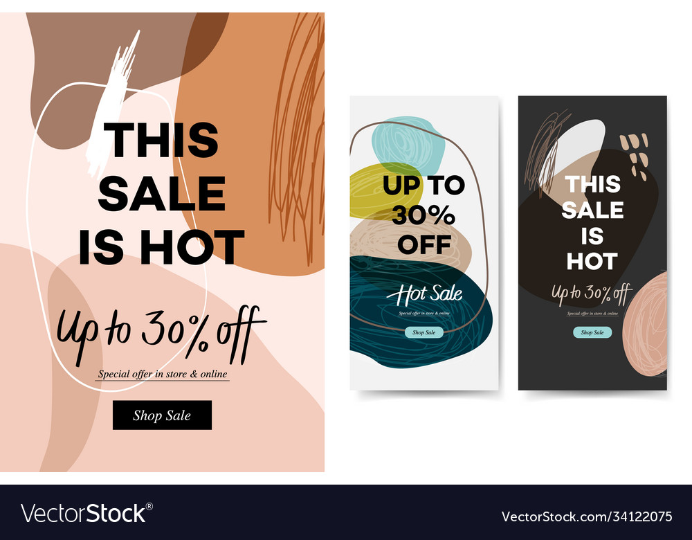 Sale web banners for social media mobile apps Vector Image