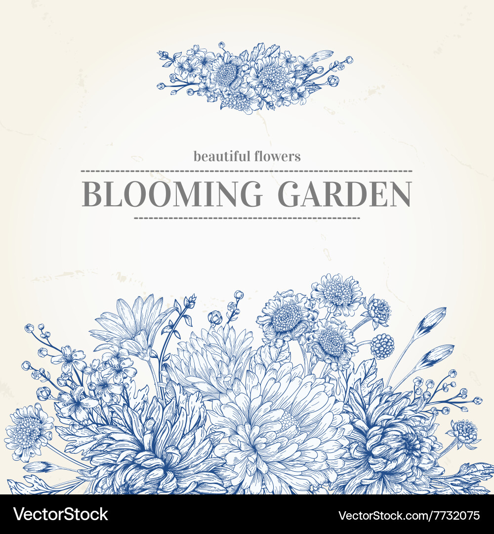 blue floral invitation