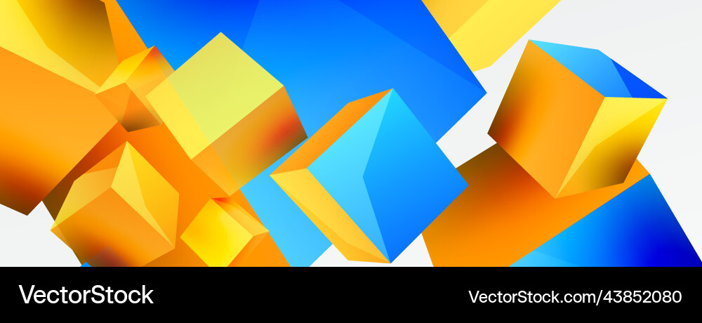 3d cubes abstract background composition Vector Image