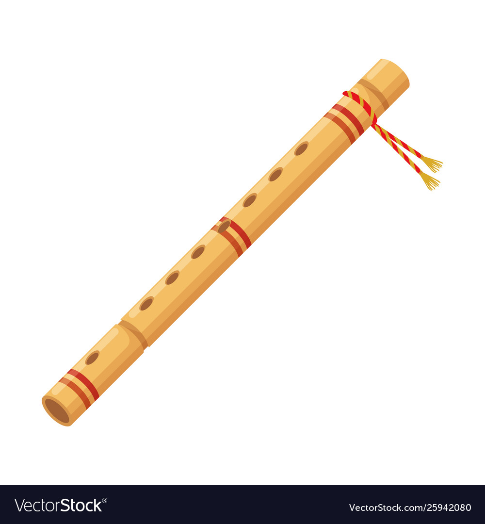 Bamboo Flute Indian Musical Instrument Royalty Free Vector