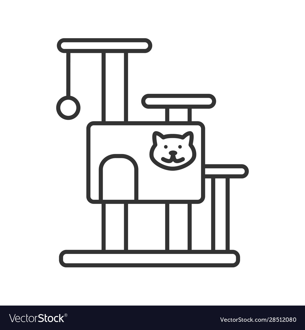 Cats tree house linear icon