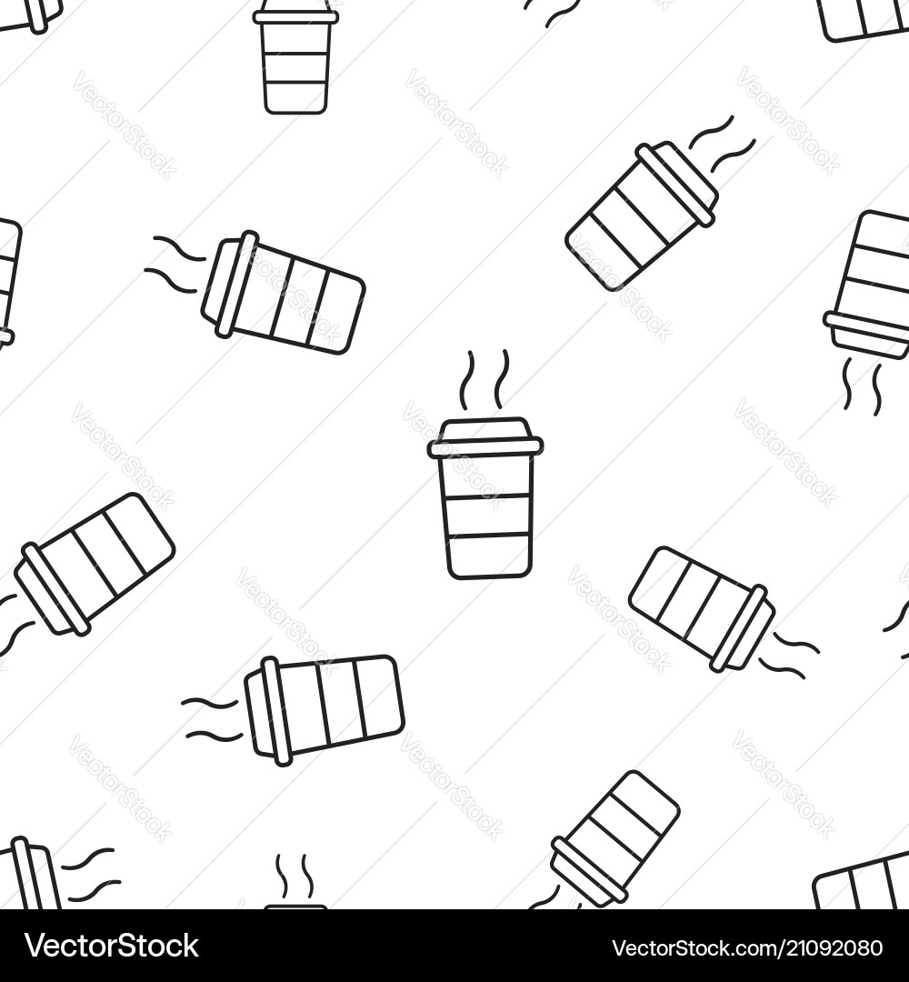 Coffee cup icon seamless pattern background Vector Image