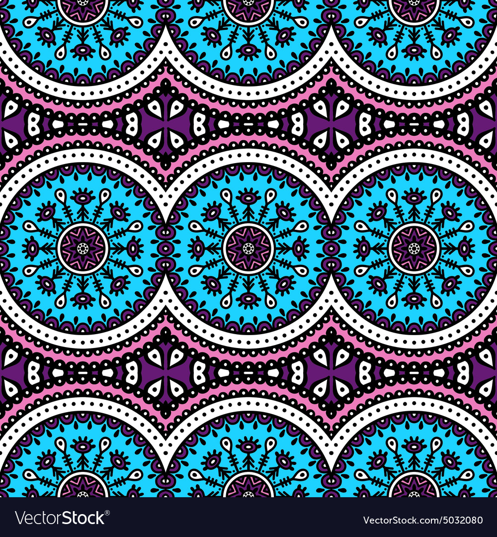 Ethnic Floral Seamless Pattern Royalty Free Vector Image